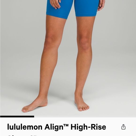 lululemon Align BIKE Short 6” POOLSIDE BLUE NWT Perfect  GORGEOUS!  HigH rise 2 - Picture 3 of 3